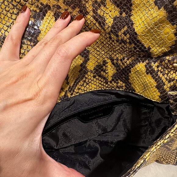 Stella McCartney Faux Snakeskin Chain Clutch - Yellow - Picture 5 of 16